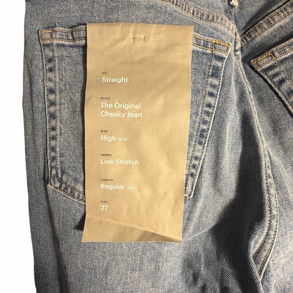 NWT Everlane High Waist Straight Original Cheeky Light Wash Denim Jeans Sz 27 - Picture 6 of 11
